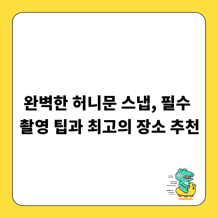 완벽한 허니문 스냅, 필수 촬영 팁과 최고의 장소 추천