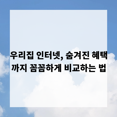 우리집 인터넷, 숨겨진 혜택까지 꼼꼼하게 비교하는 법