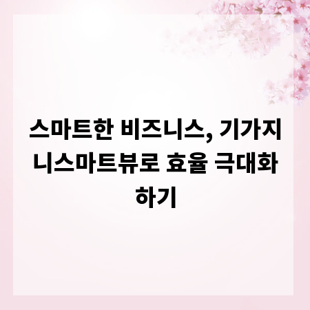 스마트한 비즈니스, 기가지니스마트뷰로 효율 극대화하기