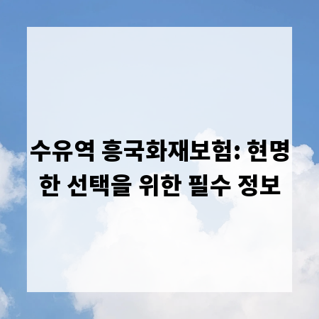 수유역 흥국화재보험: 현명한 선택을 위한 필수 정보