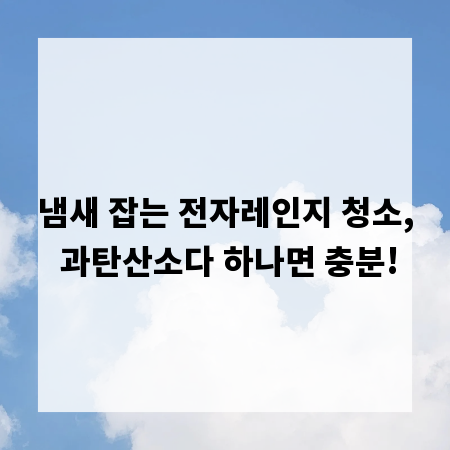냄새 잡는 전자레인지 청소, 과탄산소다 하나면 충분!