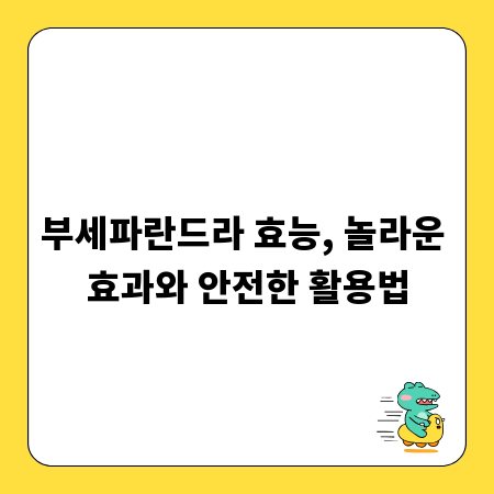 부세파란드라 효능, 놀라운 효과와 안전한 활용법