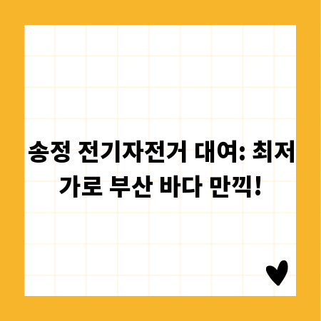 송정 전기자전거 대여: 최저가로 부산 바다 만끽!