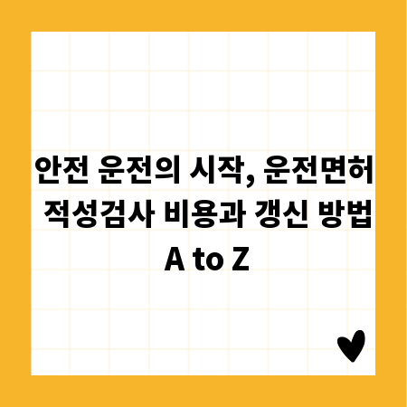 안전 운전의 시작, 운전면허 적성검사 비용과 갱신 방법 A to Z