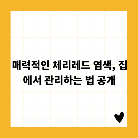 매력적인 체리레드 염색, 집에서 관리하는 법 공개