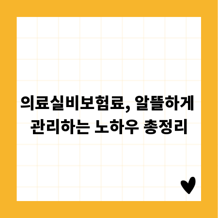 의료실비보험료, 알뜰하게 관리하는 노하우 총정리