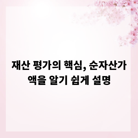 재산 평가의 핵심, 순자산가액을 알기 쉽게 설명