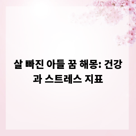 살 빠진 아들 꿈 해몽: 건강과 스트레스 지표