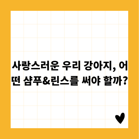 사랑스러운 우리 강아지, 어떤 샴푸&린스를 써야 할까?