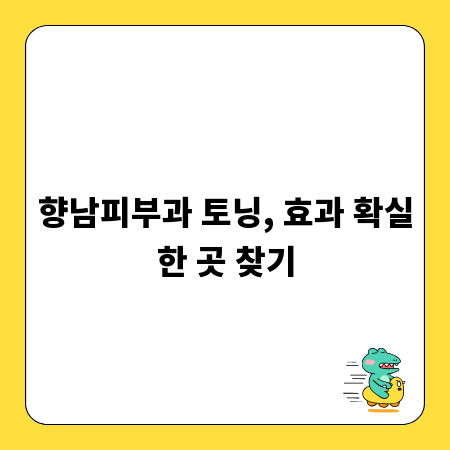 향남피부과 토닝, 효과 확실한 곳 찾기