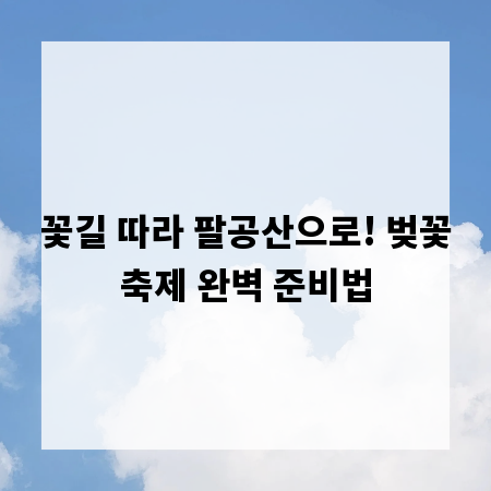 꽃길 따라 팔공산으로! 벚꽃축제 완벽 준비법