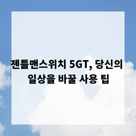 젠틀맨스위치 5GT, 당신의 일상을 바꿀 사용 팁