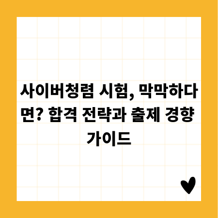 사이버청렴 시험, 막막하다면? 합격 전략과 출제 경향 가이드