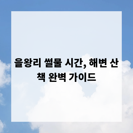 을왕리 썰물 시간, 해변 산책 완벽 가이드