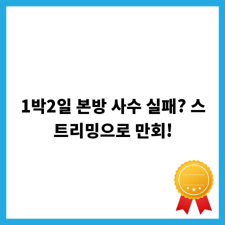 1박2일 본방 사수 실패? 스트리밍으로 만회!