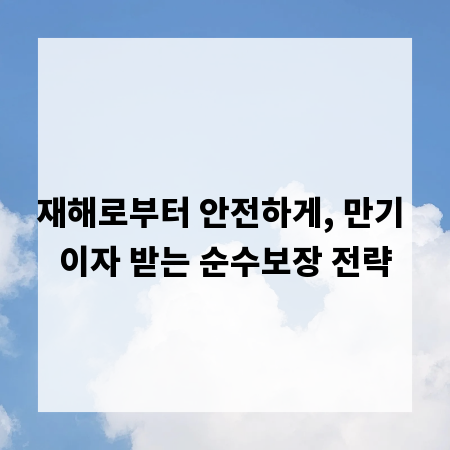 재해로부터 안전하게, 만기 이자 받는 순수보장 전략