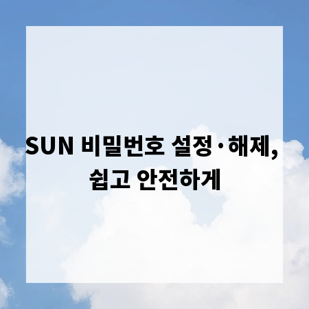 SUN 비밀번호 설정·해제, 쉽고 안전하게