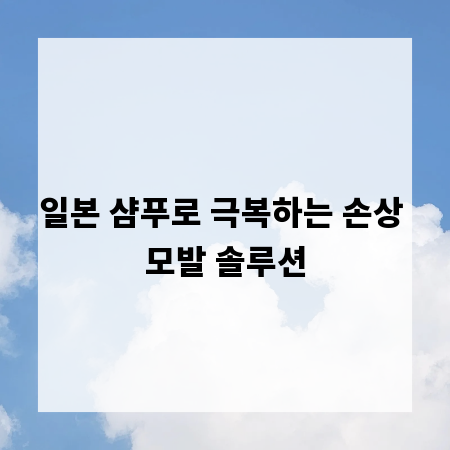 일본 샴푸로 극복하는 손상 모발 솔루션