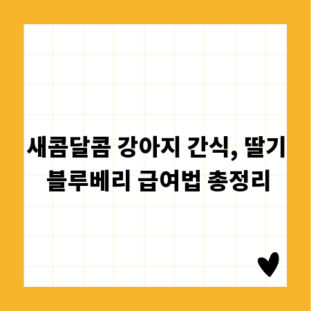 새콤달콤 강아지 간식, 딸기 블루베리 급여법 총정리