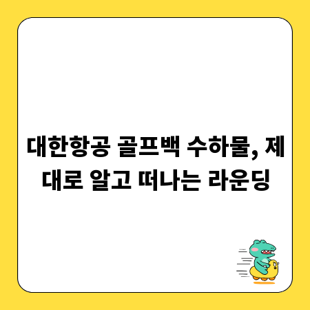 대한항공 골프백 수하물, 제대로 알고 떠나는 라운딩
