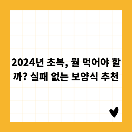 2024년 초복, 뭘 먹어야 할까? 실패 없는 보양식 추천