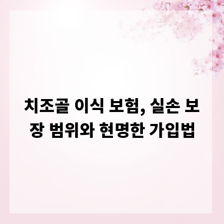 치조골 이식 보험, 실손 보장 범위와 현명한 가입법