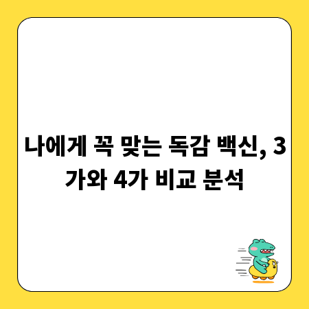 나에게 꼭 맞는 독감 백신, 3가와 4가 비교 분석