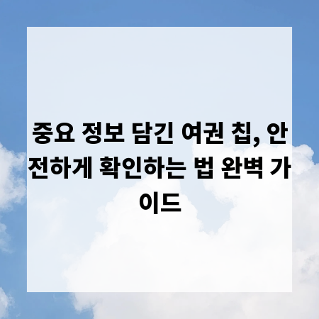 중요 정보 담긴 여권 칩, 안전하게 확인하는 법 완벽 가이드