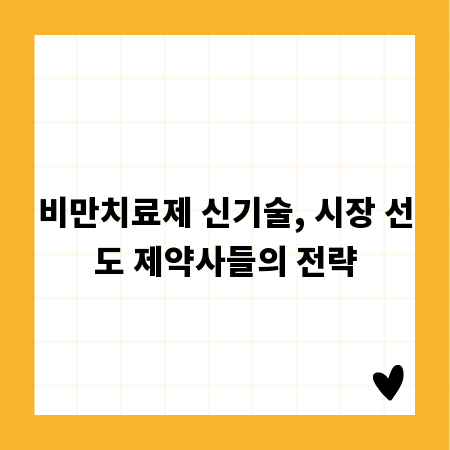 비만치료제 신기술, 시장 선도 제약사들의 전략