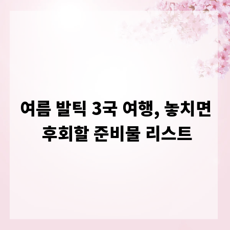 여름 발틱 3국 여행, 놓치면 후회할 준비물 리스트