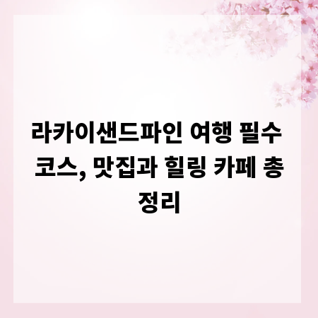 라카이샌드파인 여행 필수 코스, 맛집과 힐링 카페 총정리