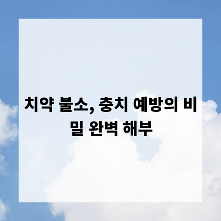 치약 불소, 충치 예방의 비밀 완벽 해부