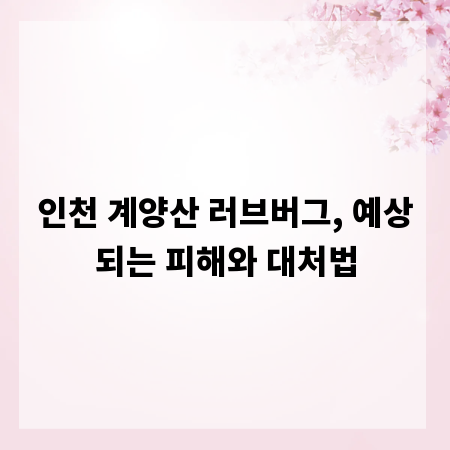 인천 계양산 러브버그, 예상되는 피해와 대처법