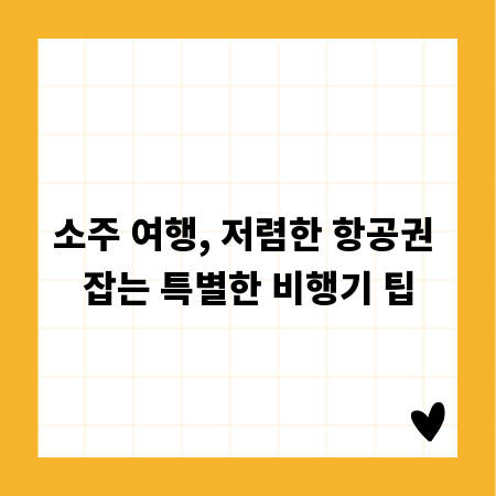 소주 여행, 저렴한 항공권 잡는 특별한 비행기 팁