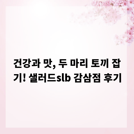 건강과 맛, 두 마리 토끼 잡기! 샐러드slb 감삼점 후기